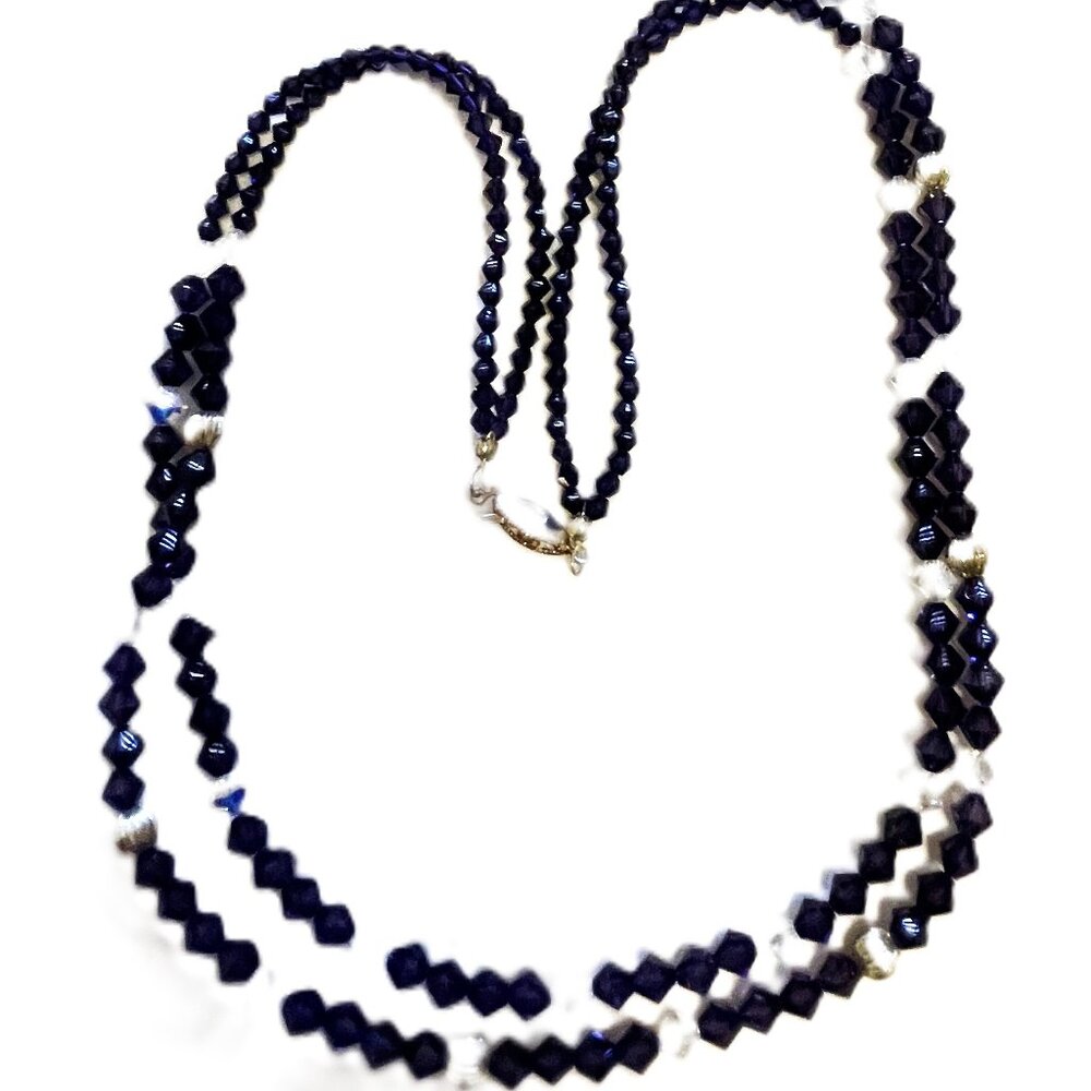 Women's 22" Necklace.W/2 Strands of Swarovski® Beads & Slide Lock Clasp (N0116)